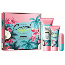 Coconut Spa Gift Set 3Piece Tropical Skincare with Shea Butter for Deep Hydration and Travel Use