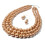 Conjunto de colar statement com pérolas artificiais, colar de pérolas grandes e robustas, elegante e sofisticado, com pérolas simuladas e design 3