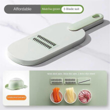 (Matcha Green) 5 In 1 Rotary Cheese Grater Vegetable Slicer,Rotary Cheese Grater 5 Blades