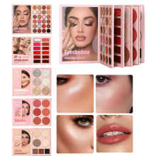 55 Color Pigmented Makeup Palette with Mirror, Versatile Eyeshadow for Travel and Events
