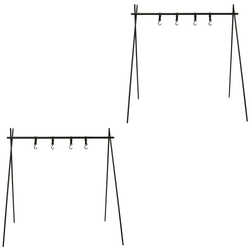 2 Count Triangular Outdoor Camping Organizing Rack Tripod 2