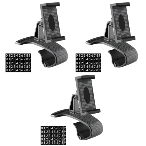 3Pcs Auto Car Phone Mount Black 360 Degree Rotatable Holder 2