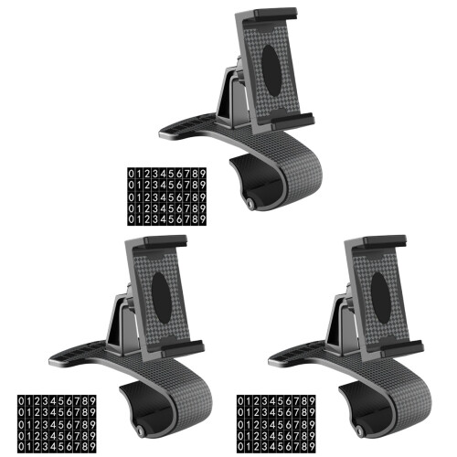 3Pcs Auto Car Phone Mount Black 360 Degree Rotatable Holder 1