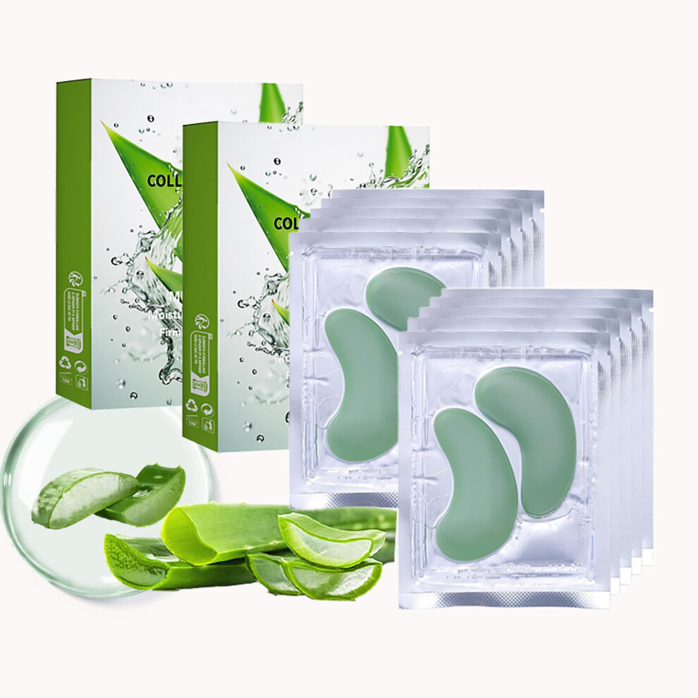 Dark Collagen Aloe Vera Under Eye Patches 2 Pack Hydrating Gel Pads For Circles And Puffiness
