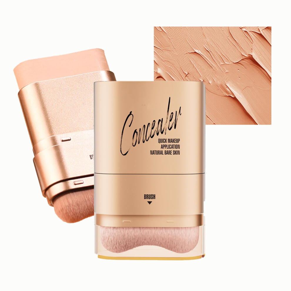 Full Coverage Concealer Stick with BuiltIn Brush, Waterproof LongLasting Foundation for Mature Skin, Shade #140 12g