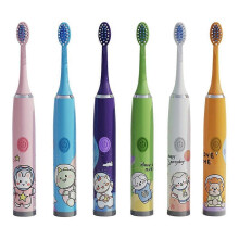 (Three toothbrush heads, Pink) Children UltraSonic Electric Toothbrush With 12 Heads Cartoon Space Series Kids
