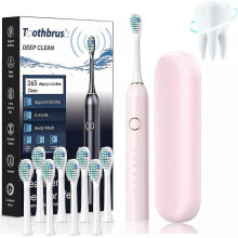 (8 Replace Heads, pink) Blusongdeal Toothbrush,Electric Toothbrush for Adults