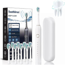 (8 Replace Heads, white) Blusongdeal Toothbrush,Electric Toothbrush for Adults