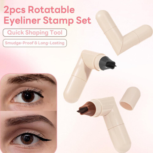 Foldable Eyeliner Stamp for Beginners, Waterproof SmudgeProof Winged Eyeliner Pen, Black 1