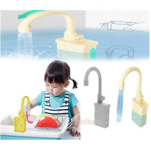 (yellow) Kitchen Sink Faucet Kids Toy, Play Sink with Running Water Toy Sink Faucet