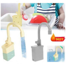 (yellow) Children's Electric Water Faucet Toy for Dishwashing with Recycling Water