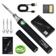 (black) Wireless Portable Soldering Iron Kit, Rechargeable Soldering Pen with Iron Tip