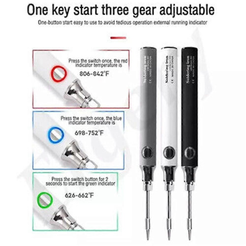 (white) Wireless Portable Soldering Iron Kit, Rechargeable Soldering Pen with Iron Tip 2