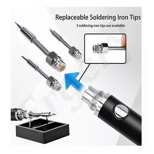 (white) Wireless Portable Soldering Iron Kit, Rechargeable Soldering Pen with Iron Tip 1