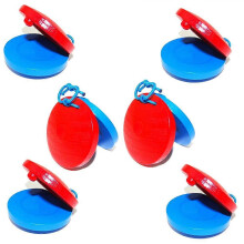 Castanets for Musical Wooden Instrument, Adult Finger Castanets, 6 Pack Wooden Castanets for Beginners and Professionals