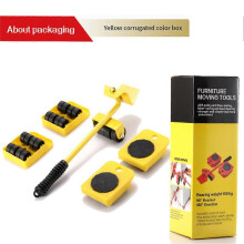 (yellow) Heavy Duty Furniture Lifter Transport Mover Lifter Slides Wheel Easy