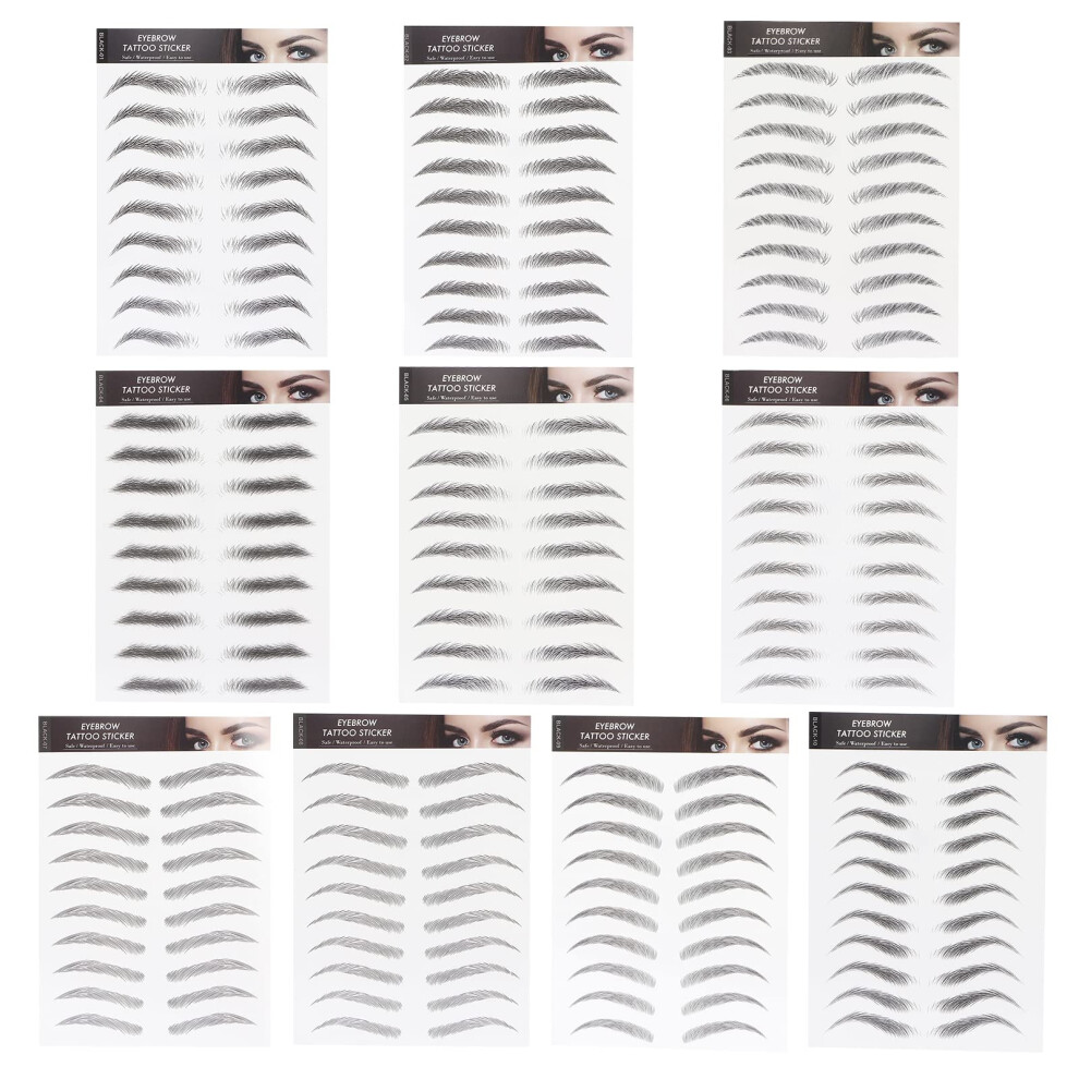 Waterproof Long Lasting Eyebrow Tattoo Sticker Sheet BLACK04 Natural Brow Transfer for Women