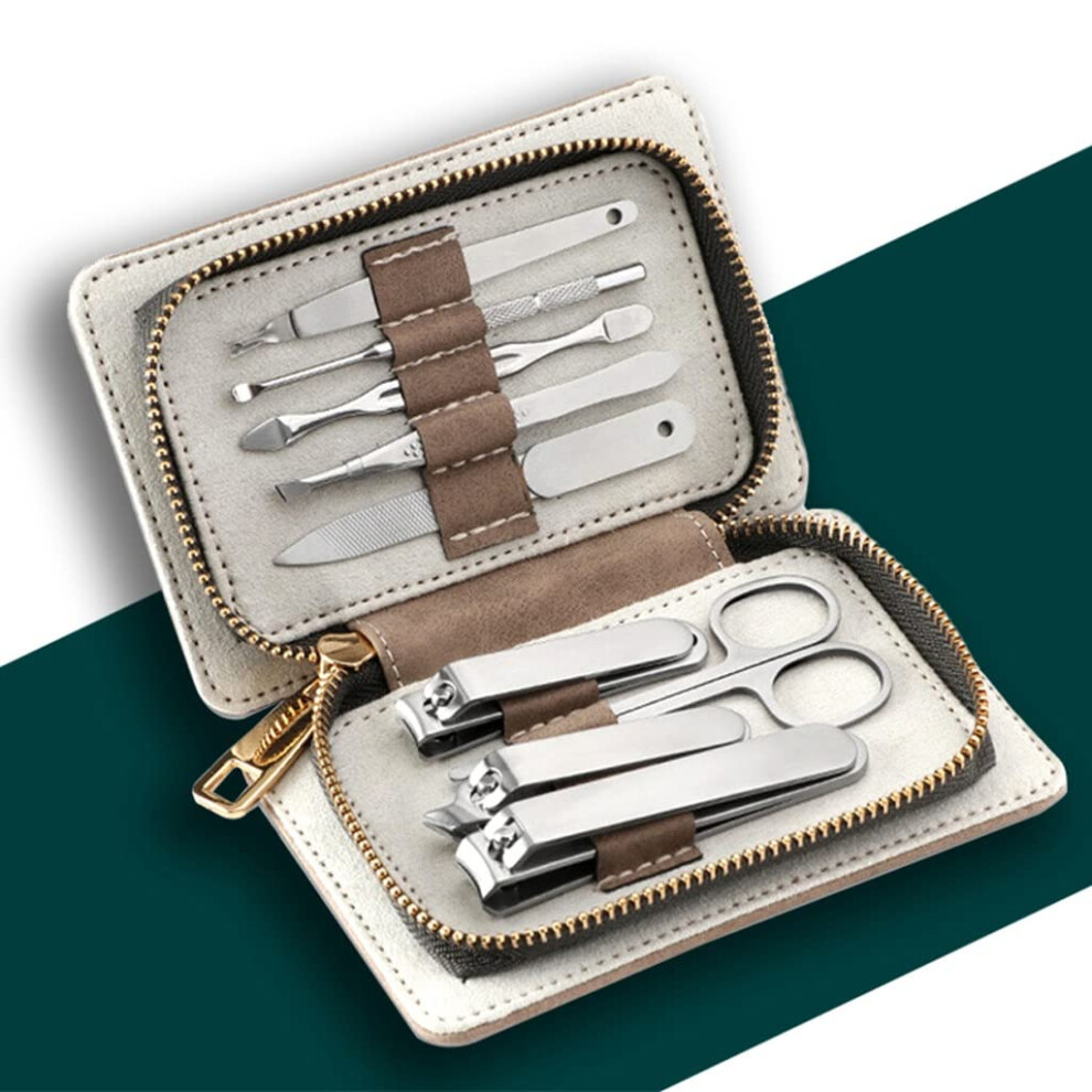 Manicure Set Stainless Steel Pedicure Kit with Nail Clippers Scissors File Compact Travel Grooming Tools