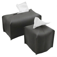 2 PCS Tissue Box Cover, Modern PU Leather Square Tissue Box Holder for Creative Decorative, Ideal for Bathrooms/Office/Car/Dining Table