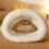 (Blue gray L code) Cat Winter Sleeping Bag, Washable Soft Sleeping Enclosed Faux down Pocket Bag 4