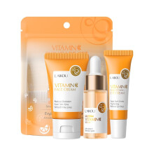 Vitamin C Skin Care Set with Serum Eye Cream Face Cream 3pcs Travel Size Facial Kit for Women