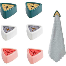 6pcs Towel Holder,Towel Holder Clip,Adhesive,Kitchen,3 Colours,Self-adhesive,No Drilling,Easy to Use