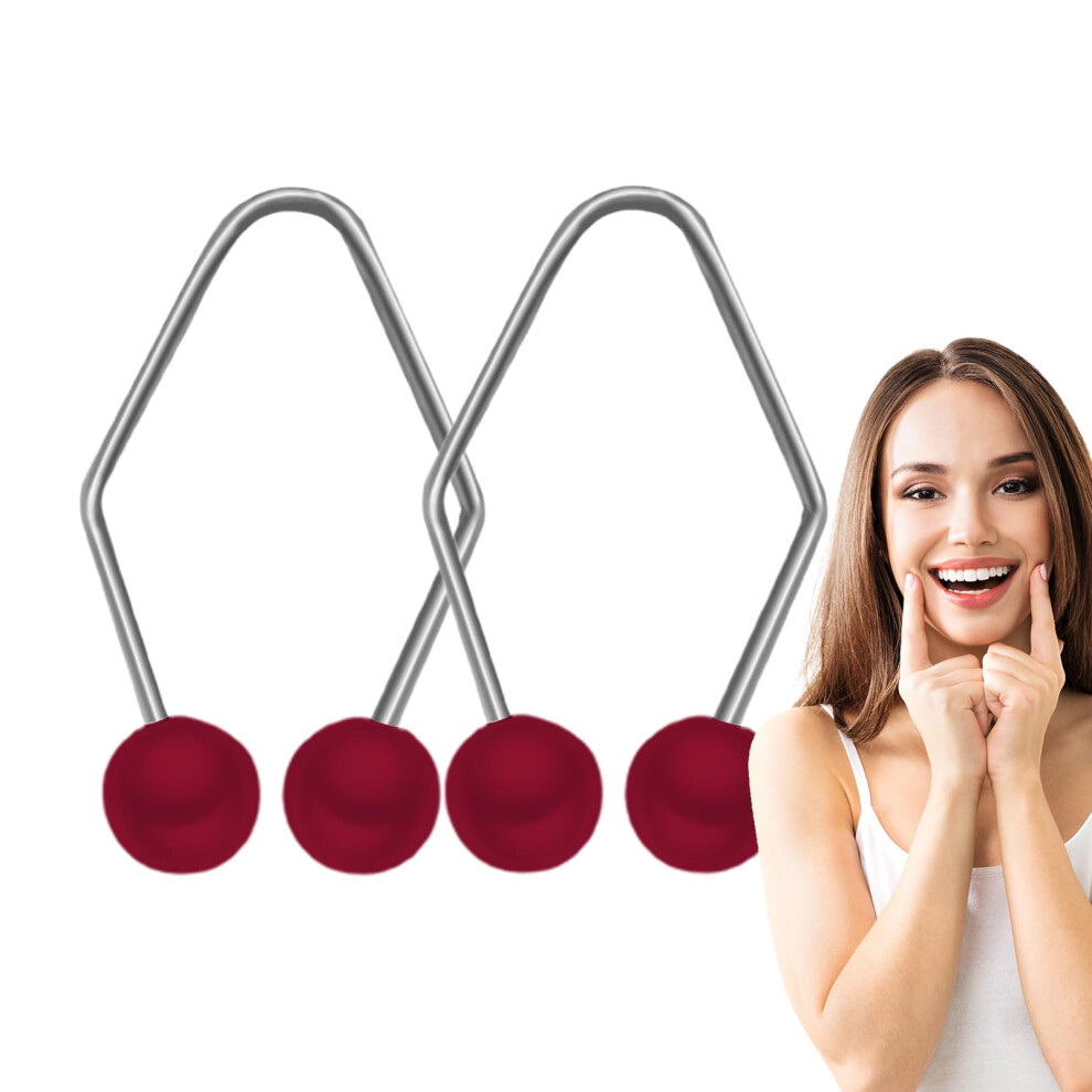 Face Exercise Tool Stainless Steel Smile Trainer for Natural Dimples Cheek Muscle Exerciser 2PC