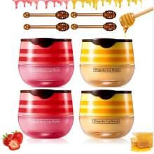 Lip Balm Set with Deep Hydration and Crack Prevention, Honey and Strawberry Propolis for Dry Lips