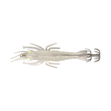 Shrimp Lures Baits Squid Jig 11cm 9.4g Glow-White luminous