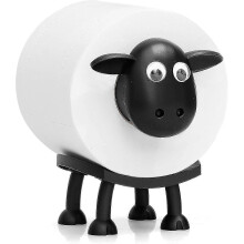 (1PCS) 3 - Piece Black Sheep Toilet Roll Holder Set Funny Free - Standing Bathroom Decor Hilarious Tissue Storage