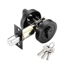 (Black) Modern Sturdy Single Cylinder Deadbolt Lock for Front Door Security, Invisible Keyed Entry Door Lock