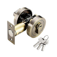 (Bronze) Modern Sturdy Single Cylinder Deadbolt Lock for Front Door Security, Invisible Keyed Entry Door Lock