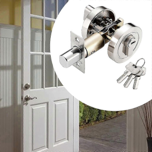 (Silver) Modern Sturdy Single Cylinder Deadbolt Lock for Front Door Security, Invisible Keyed Entry Door Lock 2