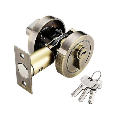 (Bronze) Modern Sturdy Single Cylinder Deadbolt Lock for Front Door Security, Invisible Keyed Entry Door Lock 2