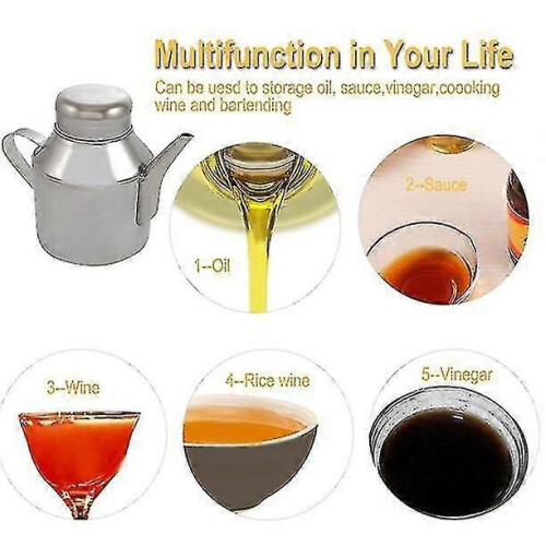 18 Oz Stainless Steel Triangular Spout Oil Pot Bottle 1
