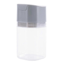 (Grey) Seasoning Bottle Dustproof Moisture-proof Transparent Leakproof Press Opening Keep Neat Cooking