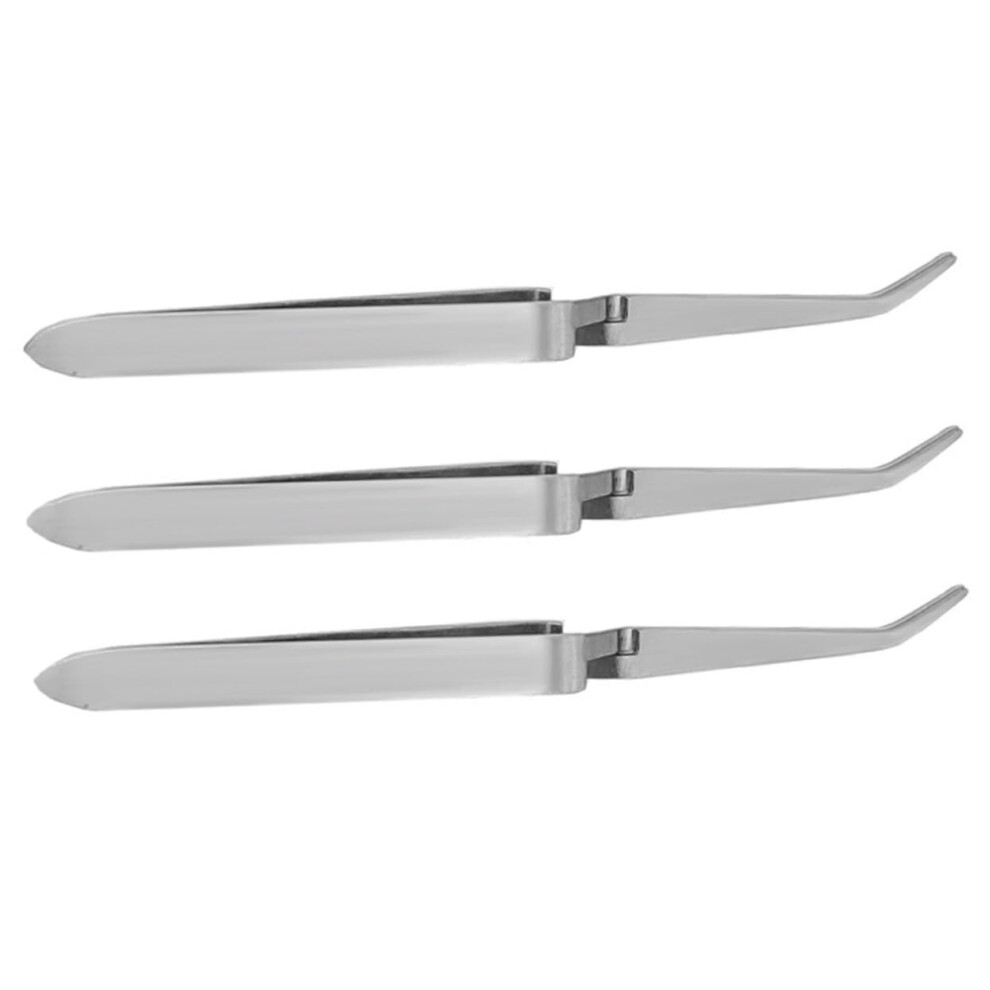 3pcs Stainless Steel Nail Art Tweezers and Gel Nail Clips for Secure Tip Hold