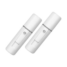 USB Rechargeable Facial Mist Sprayer, Portable Nano Face Steamer for Deep Hydration, 2pcs White