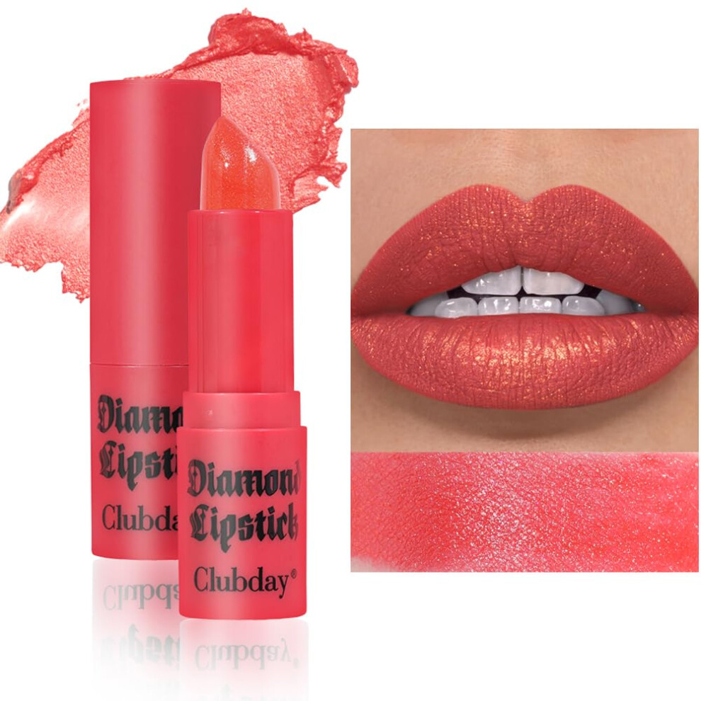 Glitter Lipstick with Metallic Shimmer,  Pigment NonStick Mini Long Lasting Sparkling Lip Gloss 03