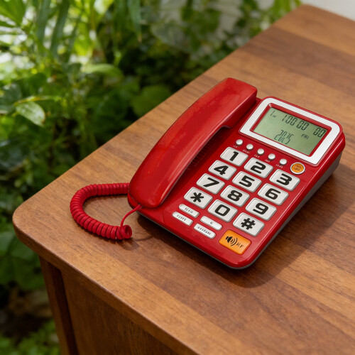 Corded Telephone Basic Landline Phone for Seniors Analog-White 2