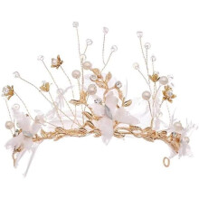Bridal Hair Comb with Gold Rhinestones, Elegant Crystal Wedding Headpiece for Bride and Formal Updo