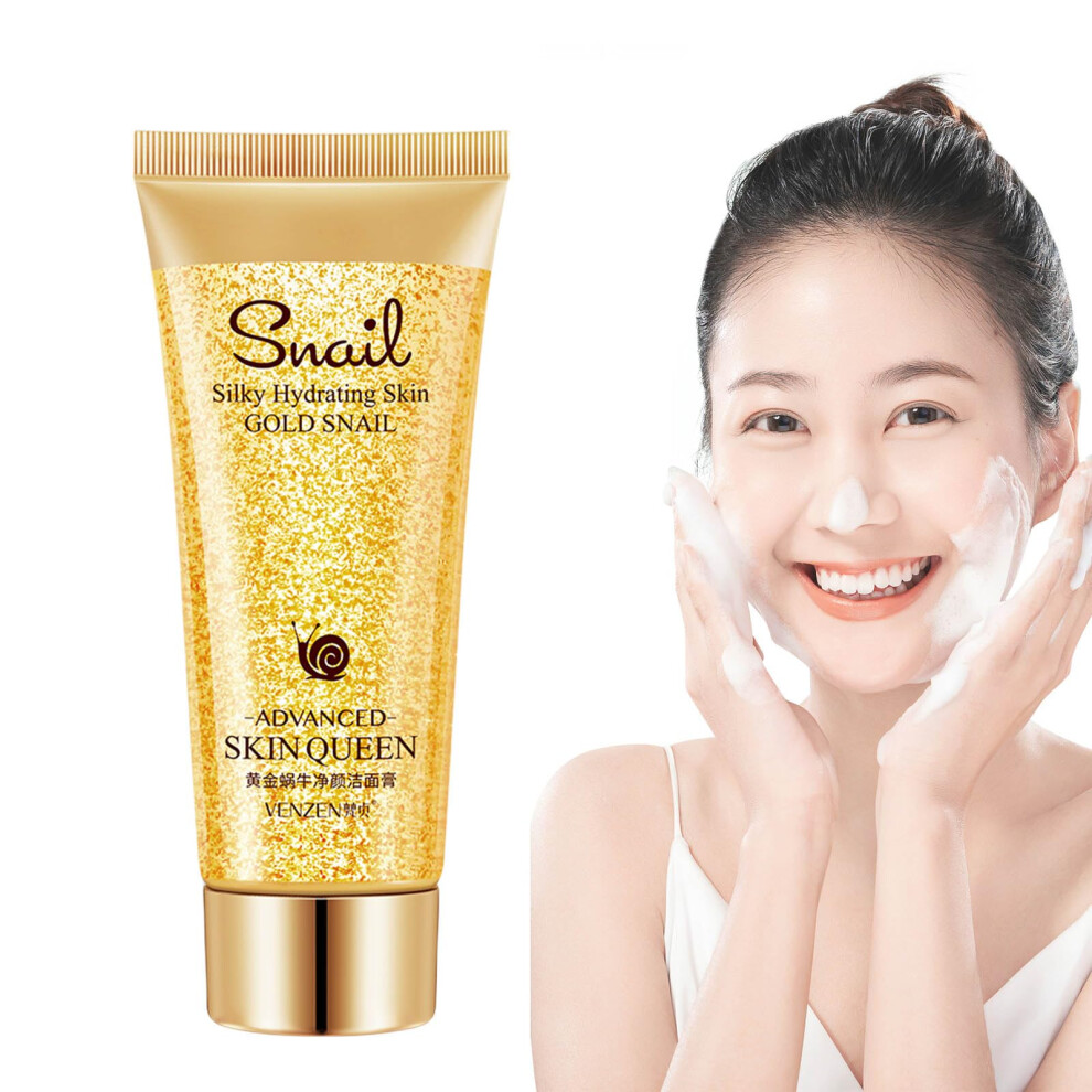 Snail Mucin Facial Cleanser Deep Hydration Gentle Foam Wash for Dry and Sensitive Skin