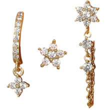 Women's Earring Set, Stud Earrings, Flower Tassel Earrings, Gold Earrings, Women's Accessories, can be Worn Daily and Given as Gifts on Holidays, Etc