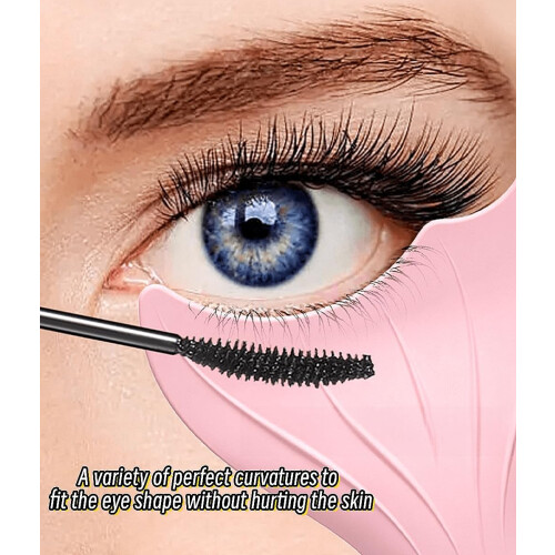 SmudgeProof Silicone Mascara Shield Guard Pink Eyelash Applicator Tool for Precise Makeup 2