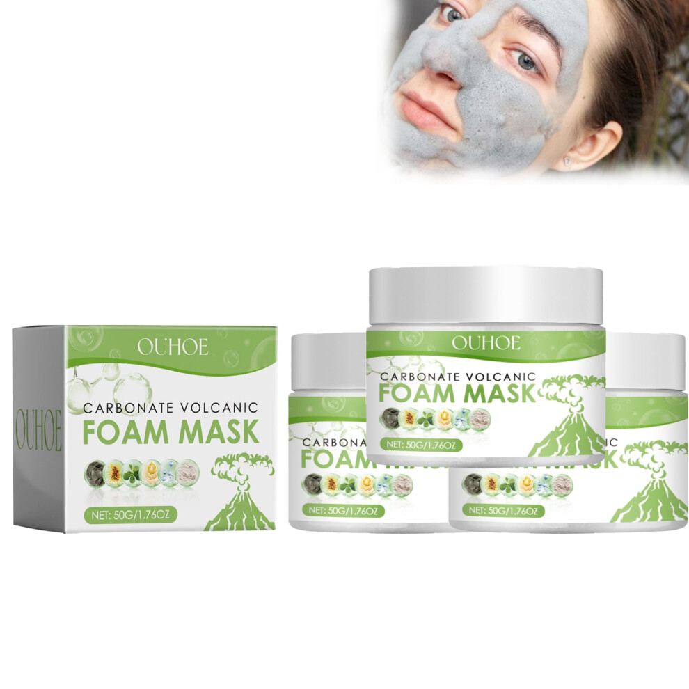 Volcanic Bubble Face Mask Blackhead Removal Deep Pore Cleansing Mineral Rich Foam (3Pcs)