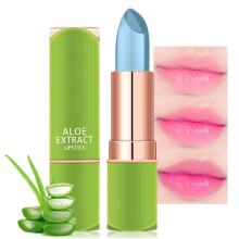 Aloe Vera Color Changing Lipstick with Adaptive Color Change, Waterproof Long Lasting Nude Red Balm