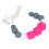 Collier de dentition sensoriel en rose rouge - Silicone de dureté moyenne 12