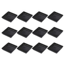 12pcs Flower Basin Bottom Mats Sqaure Trays Flower Pot Trays Squared Plant Saucers