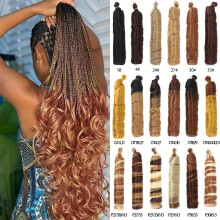(30#) 28 Inch Crochet Braid Hair French Curly Synthetic Braiding Hair Dreadlocks Extensions for Party Cosplay Hairstyles