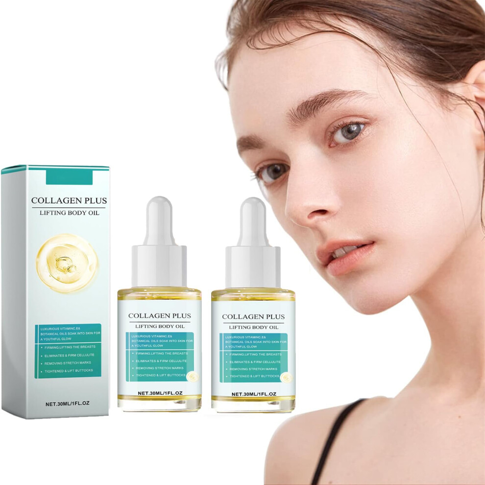 Collagen Firming Body Oil for Skin Tightening and Deep Hydration, AntiAging Wrinkle Care, 2pcs